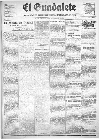 'El Guadalete : periódico literario y de interés general' - Año LVI Número 17634 (23/12/1910)