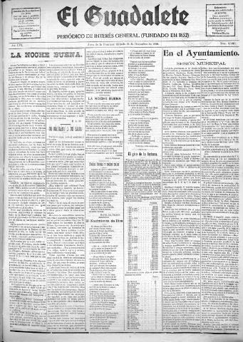 'El Guadalete : periódico literario y de interés general' - Año LVI Número 17635 (24/12/1910)