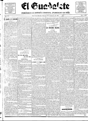 'El Guadalete : periódico literario y de interés general' - Año LVI Número 17636 (25/12/1910)