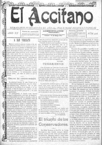 'El accitano: periódico científico, literario y de intereses generales de Guadix y su partido' - Año XX Número 908 (14/05/1910)