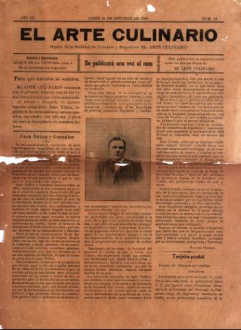 'El Arte culinario' - Año III Número 14  - 30 octubre 1909