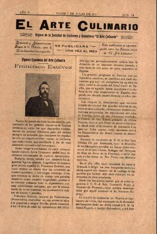 'El Arte culinario' - Año V Número 24  - 7 julio 1911