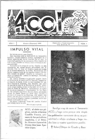 'Acci  : seminario informativo grafico - literario' - Año I Número 1  - 1955 marzo 12