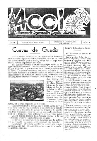 'Acci  : seminario informativo grafico - literario' - Año I Número 3  - 1955 marzo 26