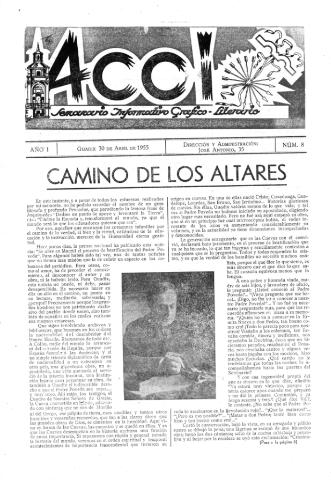 'Acci  : seminario informativo grafico - literario' - Año I Número 8  - 1955 abril 30