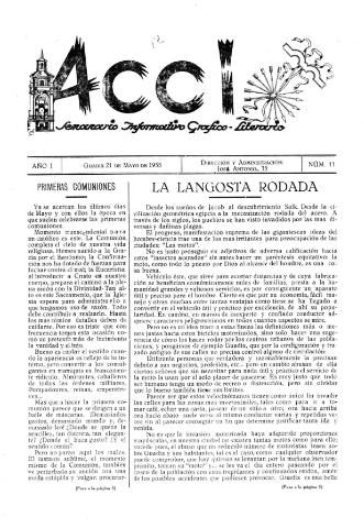 'Acci  : seminario informativo grafico - literario' - Año I Número 11  - 1955 mayo 21