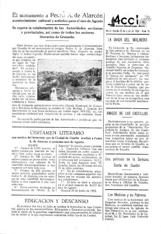 'Acci  : seminario informativo grafico - literario' - Año I Número 16  - 1955 junio 25