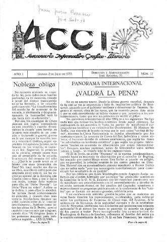 'Acci  : seminario informativo grafico - literario' - Año I Número 17  - 1955 julio 2