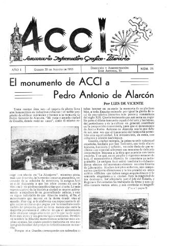 'Acci  : seminario informativo grafico - literario' - Año I Número 25  - 1955 agosto 27