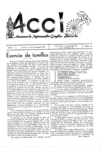 'Acci  : seminario informativo grafico - literario' - Año I Número 27  - 1955 septiembre 10