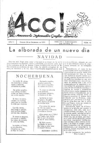 'Acci  : seminario informativo grafico - literario' - Año I Número 42  - 1955 diciembre 24