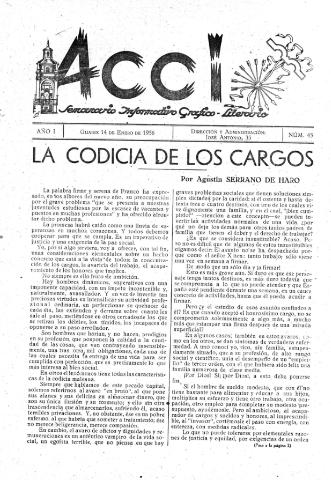 'Acci  : seminario informativo grafico - literario' - Año I Número 45  - 1956 enero 14