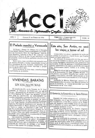 'Acci  : seminario informativo grafico - literario' - Año I Número 46  - 1956 enero 21