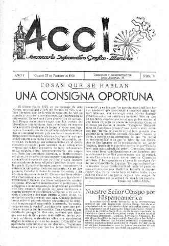 'Acci  : seminario informativo grafico - literario' - Año I Número 51  - 1956 febrero 25