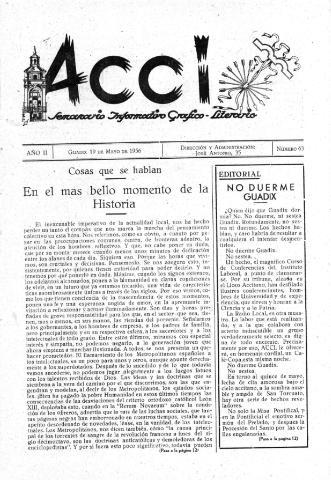 'Acci  : seminario informativo grafico - literario' - Año II Número 63  - 1956 mayo 19