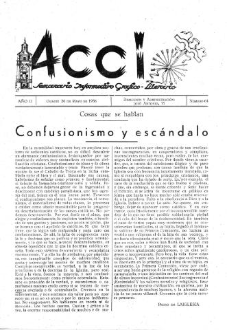 'Acci  : seminario informativo grafico - literario' - Año II Número 64  - 1956 mayo 26