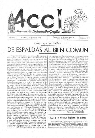 'Acci  : seminario informativo grafico - literario' - Año II Número 65  - 1956 junio 2