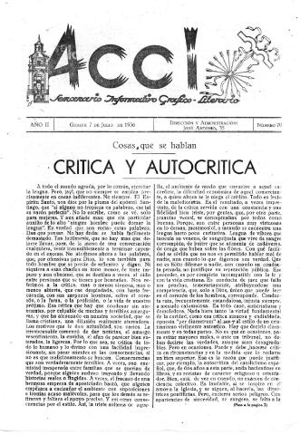'Acci  : seminario informativo grafico - literario' - Año II Número 70  - 1956 julio 7