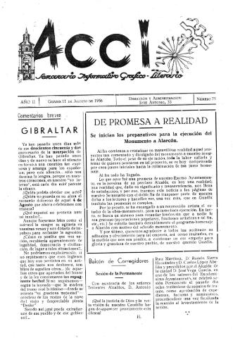 'Acci  : seminario informativo grafico - literario' - Año II Número 75  - 1956 agosto 11