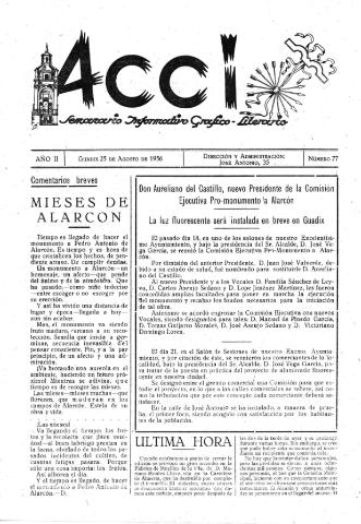 'Acci  : seminario informativo grafico - literario' - Año II Número 77  - 1956 agosto 25