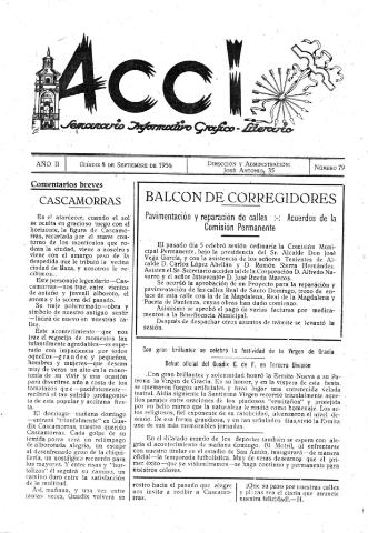 'Acci  : seminario informativo grafico - literario' - Año II Número 79  - 1956 septiembre 8