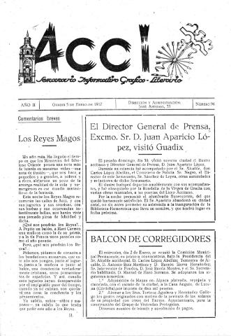 'Acci  : seminario informativo grafico - literario' - Año II Número 96  - 1957 enero 5