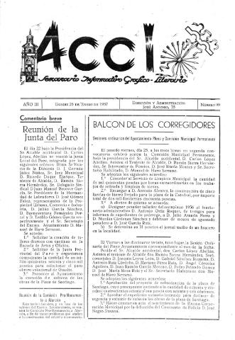 'Acci  : seminario informativo grafico - literario' - Año III Número 99  - 1957 enero 26