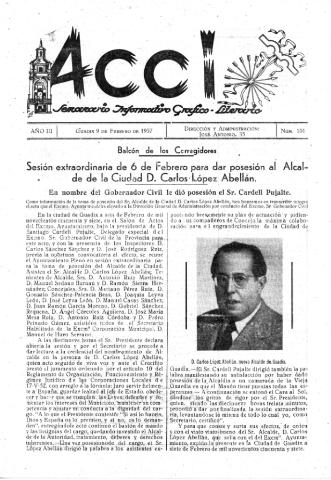 'Acci  : seminario informativo grafico - literario' - Año III Número 101  - 1957 febrero 9