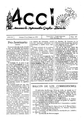 'Acci  : seminario informativo grafico - literario' - Año III Número 107  - 1957 marzo 23