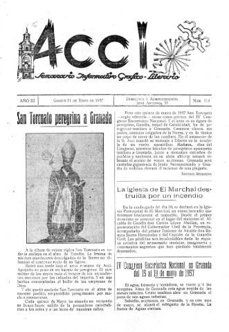 'Acci  : seminario informativo grafico - literario' - Año III Número 114  - 1957 mayo 11