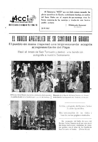 'Acci  : seminario informativo grafico - literario' - Año III Número 116  - 1957 mayo 25