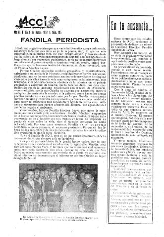 'Acci  : seminario informativo grafico - literario' - Año III Número 126  - 1957 agosto 3