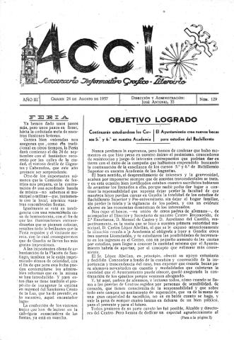 'Acci  : seminario informativo grafico - literario' - Año III Número 129  - 1957 agosto 24