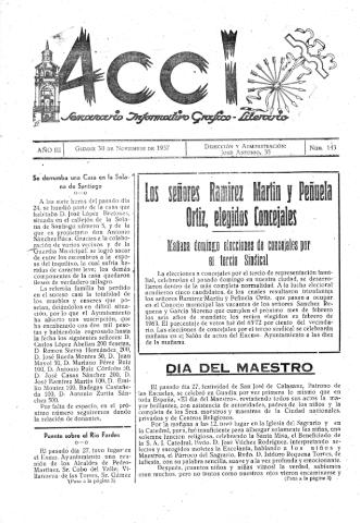 'Acci  : seminario informativo grafico - literario' - Año III Número 143  - 1957 noviembre 30
