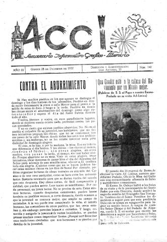 'Acci  : seminario informativo grafico - literario' - Año III Número 147  - 1957 diciembre 28