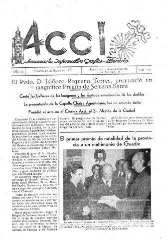 'Acci  : seminario informativo grafico - literario' - Año IV Número 159  - 1958 marzo 25