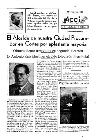 'Acci  : seminario informativo grafico - literario' - Año IV Número 160  - 1958 abril 1