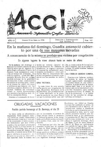 'Acci  : seminario informativo grafico - literario' - Año IV Número 162  - 1958 abril 15