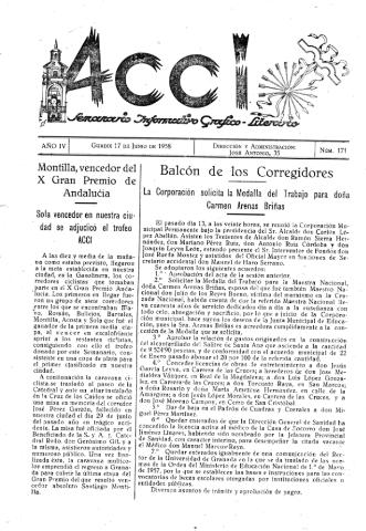 'Acci  : seminario informativo grafico - literario' - Año IV Número 171  - 1958 junio 17