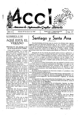 'Acci  : seminario informativo grafico - literario' - Año IV Número 177  - 1958 julio 29