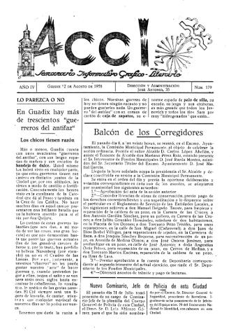 'Acci  : seminario informativo grafico - literario' - Año IV Número 179  - 1958 agosto 12