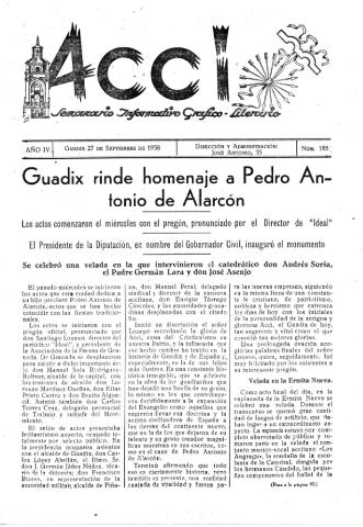 'Acci  : seminario informativo grafico - literario' - Año IV Número 185  - 1958 septiembre 27