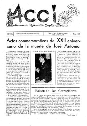 'Acci  : seminario informativo grafico - literario' - Año IV Número 193  - 1958 noviembre 22