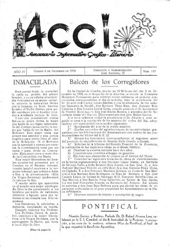 'Acci  : seminario informativo grafico - literario' - Año IV Número 195  - 1958 diciembre 6