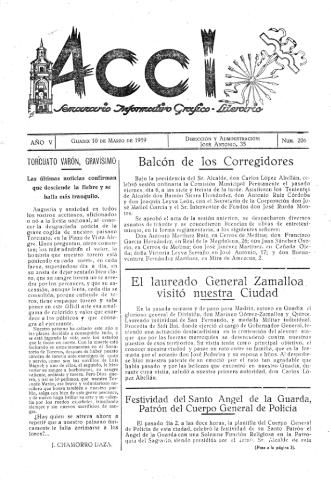 'Acci  : seminario informativo grafico - literario' - Año V Número 206  - 1959 marzo 10