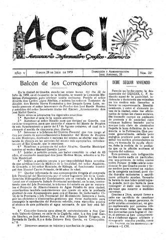 'Acci  : seminario informativo grafico - literario' - Año V Número 221  - 1959 julio 28