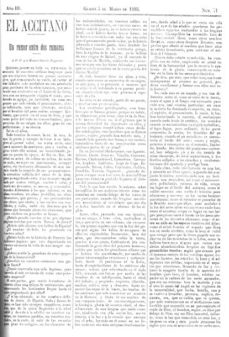 'El accitano  : periódico científico, literario y de intereses generales de Guadix y su partido' - Año III Número 71  - 1893 marzo 5