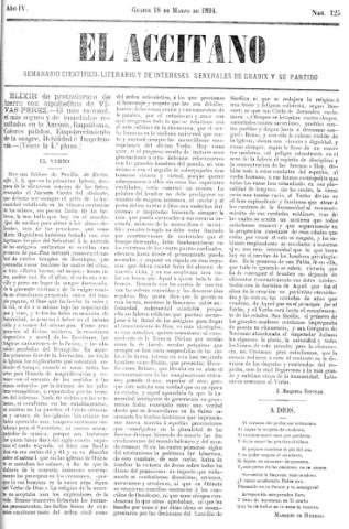 'El accitano  : periódico científico, literario y de intereses generales de Guadix y su partido' - Año IV Número 125  - 1894 marzo 18