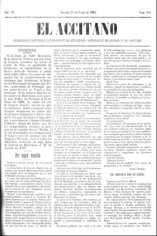 'El accitano  : periódico científico, literario y de intereses generales de Guadix y su partido' - Año IV Número 142  - 1894 julio 15