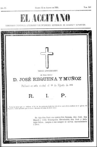 'El accitano  : periódico científico, literario y de intereses generales de Guadix y su partido' - Año IV Número 146  - 1894 agosto 12
